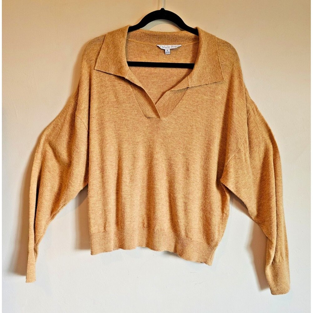 Ophelia Roe Women Size 1X Burnt Orange Long Sleeve Pullover Polo Sweater